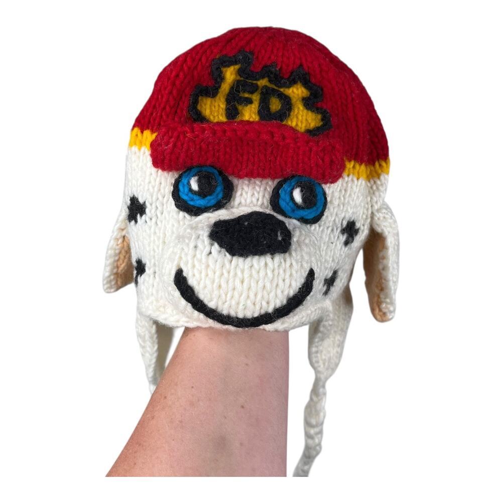 Norskwear Kids Dalmatian Firefighter knit wool/cotton hat one size